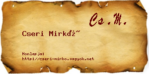 Cseri Mirkó névjegykártya